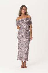 AmiraIC Mesh Jurk - Bruin Zebraprint
