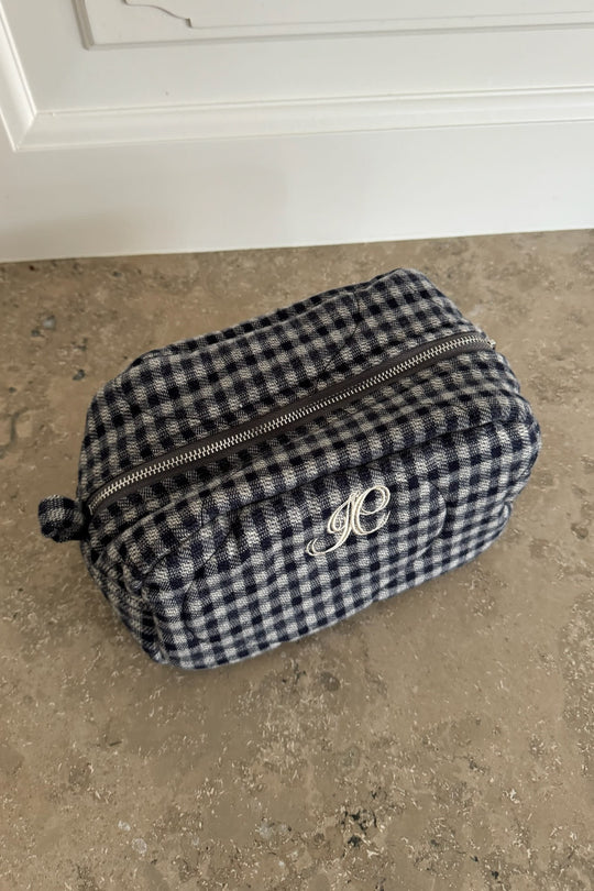 EmilieIC Mini Cosmetica tas - Donkerblauw Vakken