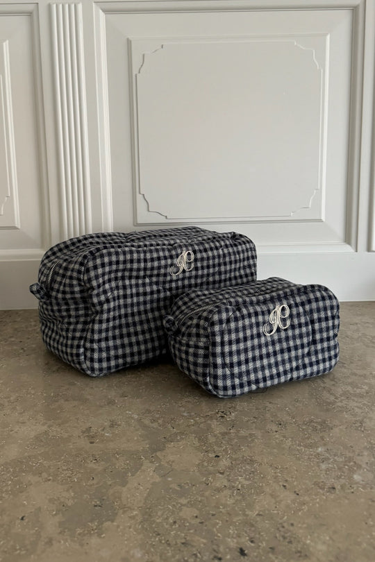 EmilieIC Mini Cosmetica tas - Donkerblauw Vakken