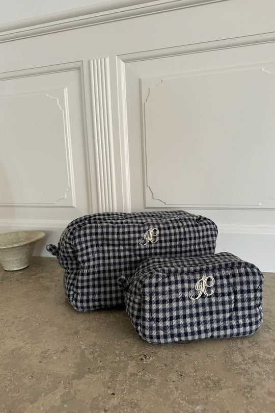 EmilieIC Mini Cosmetica tas - Donkerblauw Vakken