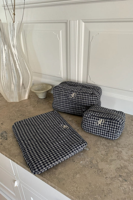 EmilieIC Mini Cosmetica tas - Donkerblauw Vakken