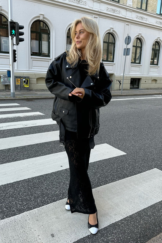 Paulina Oversized Biker Jas (Preorder del. week 41) - Zwart