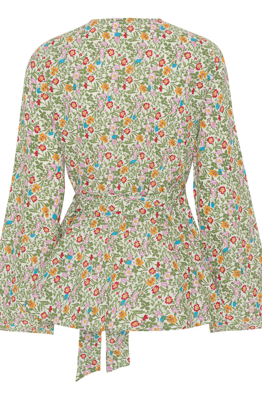 AlmaIC Wikkeltop - Groen Bloemenprint